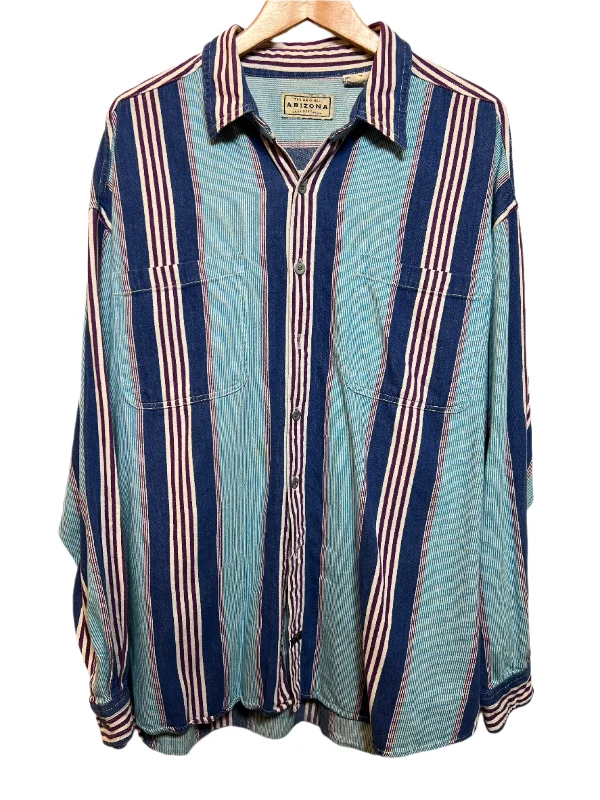 Classic Men's Dress ShirtsArizona Mens Blue Striped Shirt (Size XL)