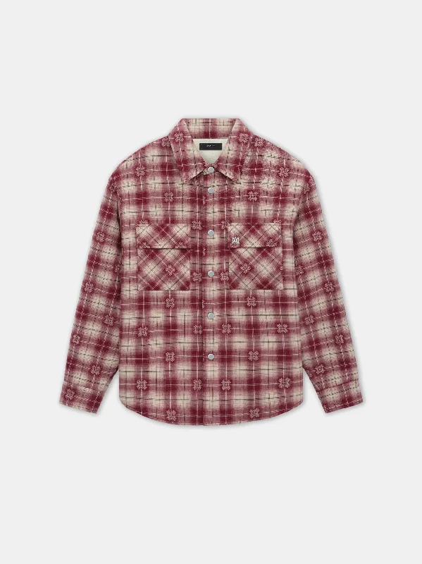 Men's Plaid Shirts for a Country CharmPADDED OVERSHIRT - Deep Red