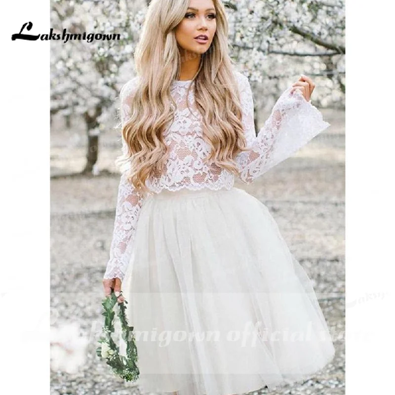 women's bridesmaid dressesRoycebridal krotkie suknie slubne Long Sleeve Lace O Neck Short Bohemia Style Wedding Dresses Knee-Length vestido de novia corto Lakshmigown women's bridesmaid dressesRoycebridal krotkie suknie slubne Long Sleeve Lace O Neck Short Bohemia Style Wedding Dresses Knee-Length vestido de novia corto Lakshmigown