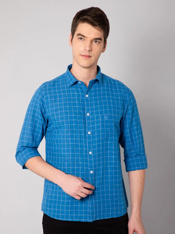 Men's Fishing Shirts for Water SportsMen's Blue Casual Medium Checks Full Sleeve Shirt Men's Fishing Shirts for Water SportsMen's Blue Casual Medium Checks Full Sleeve Shirt