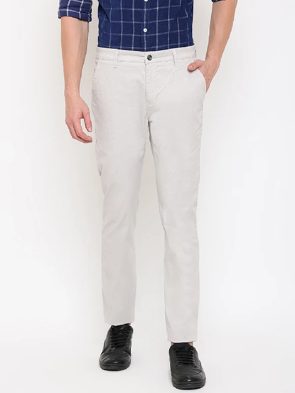 Men's Bootcut Jeans for a Flattering ShapeMen's Casual Flat front Ivory Checks Trousers