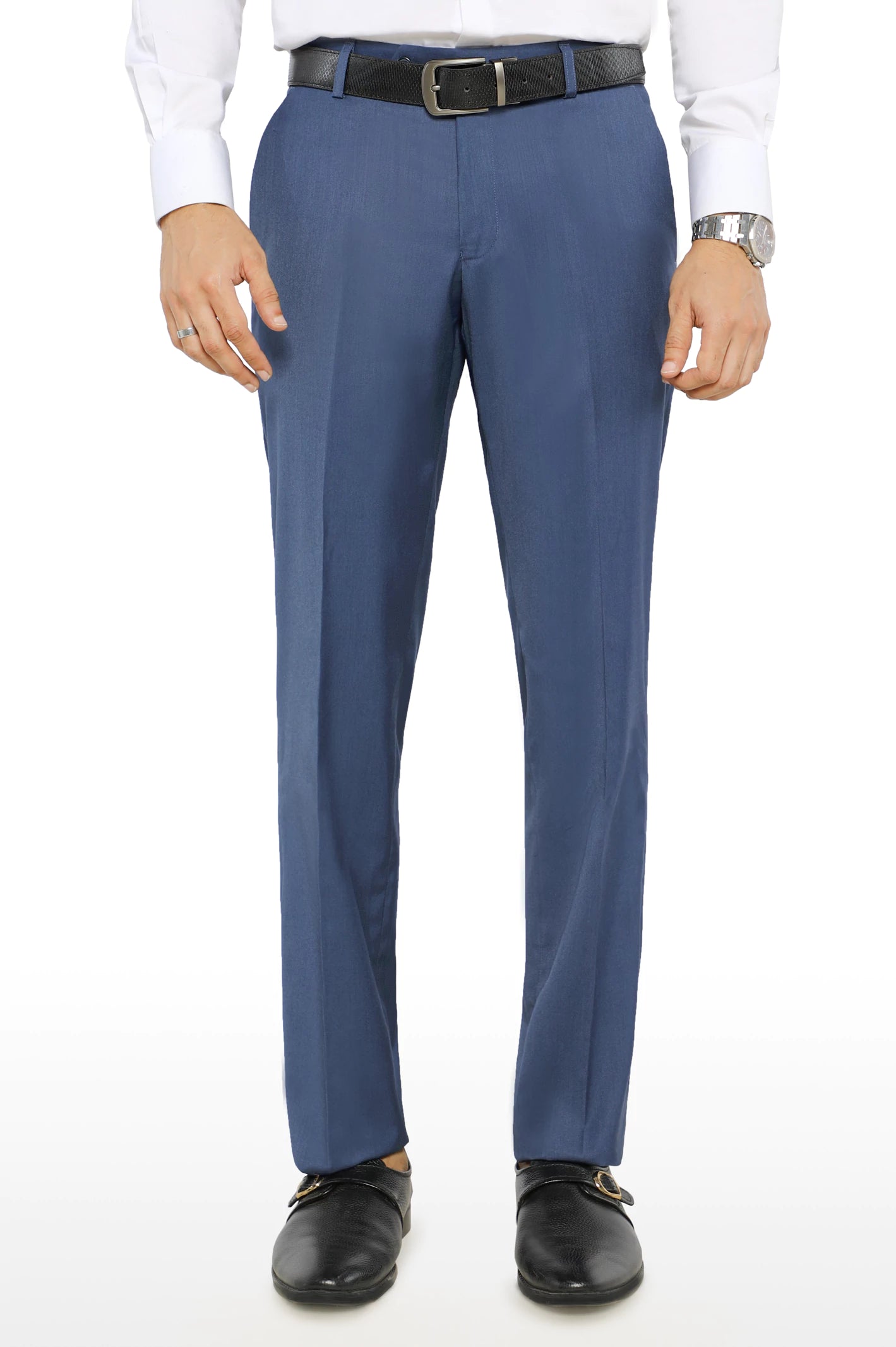 women's bell-sleeved dressesRoyal Blue Smart Fit Formal Trouser