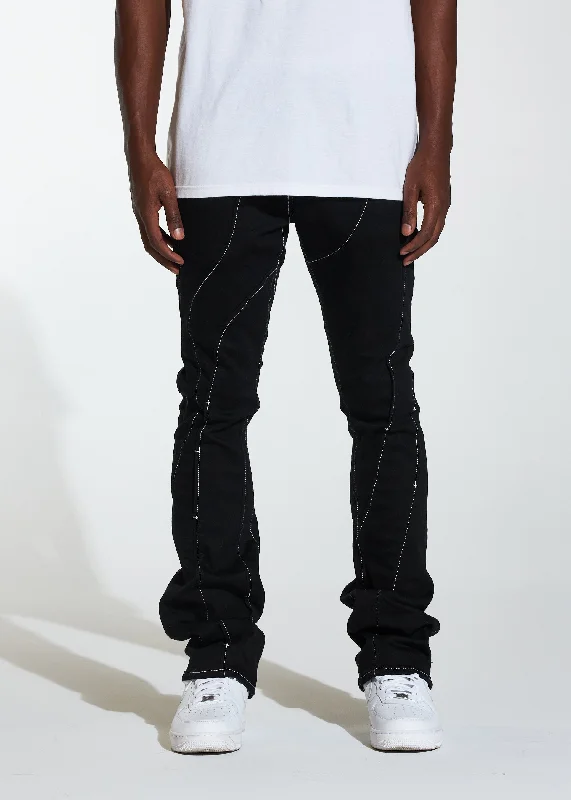 Men's Jeans for a Night OutApollo Stacked Flare Denim (Black)