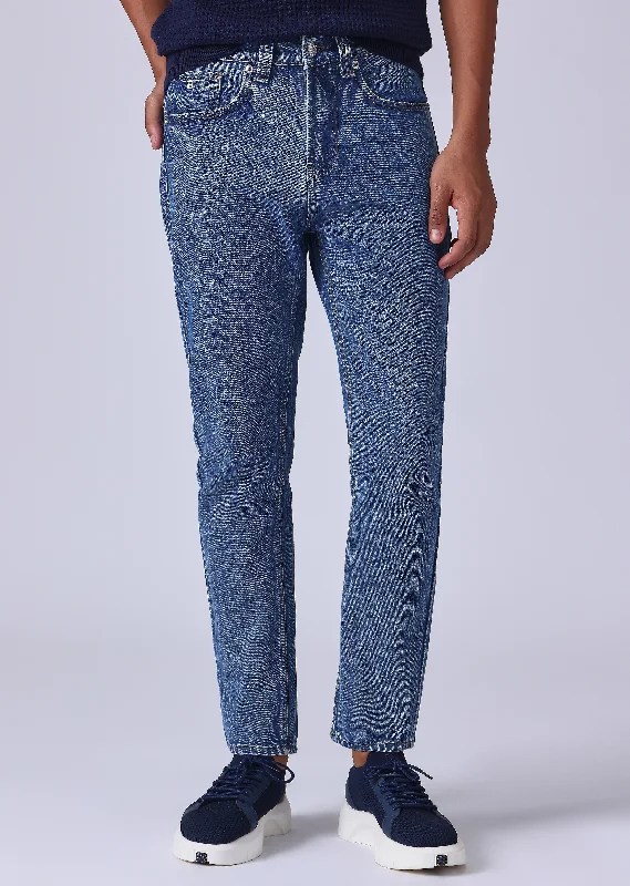 Men's Skinny JeansDark Blue Wash Carrot Fit Jeans