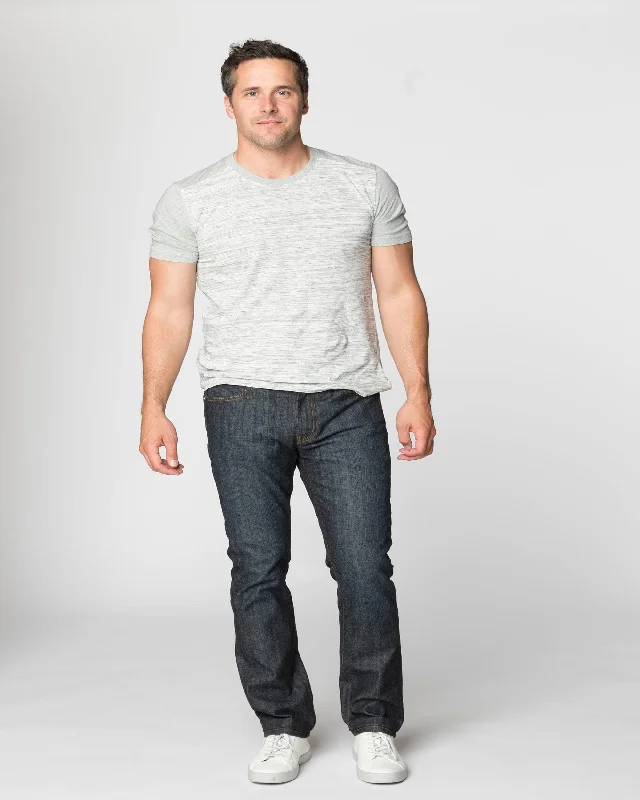 Men's Jeans with a Distressed LookChuck Short Sleeve Crew