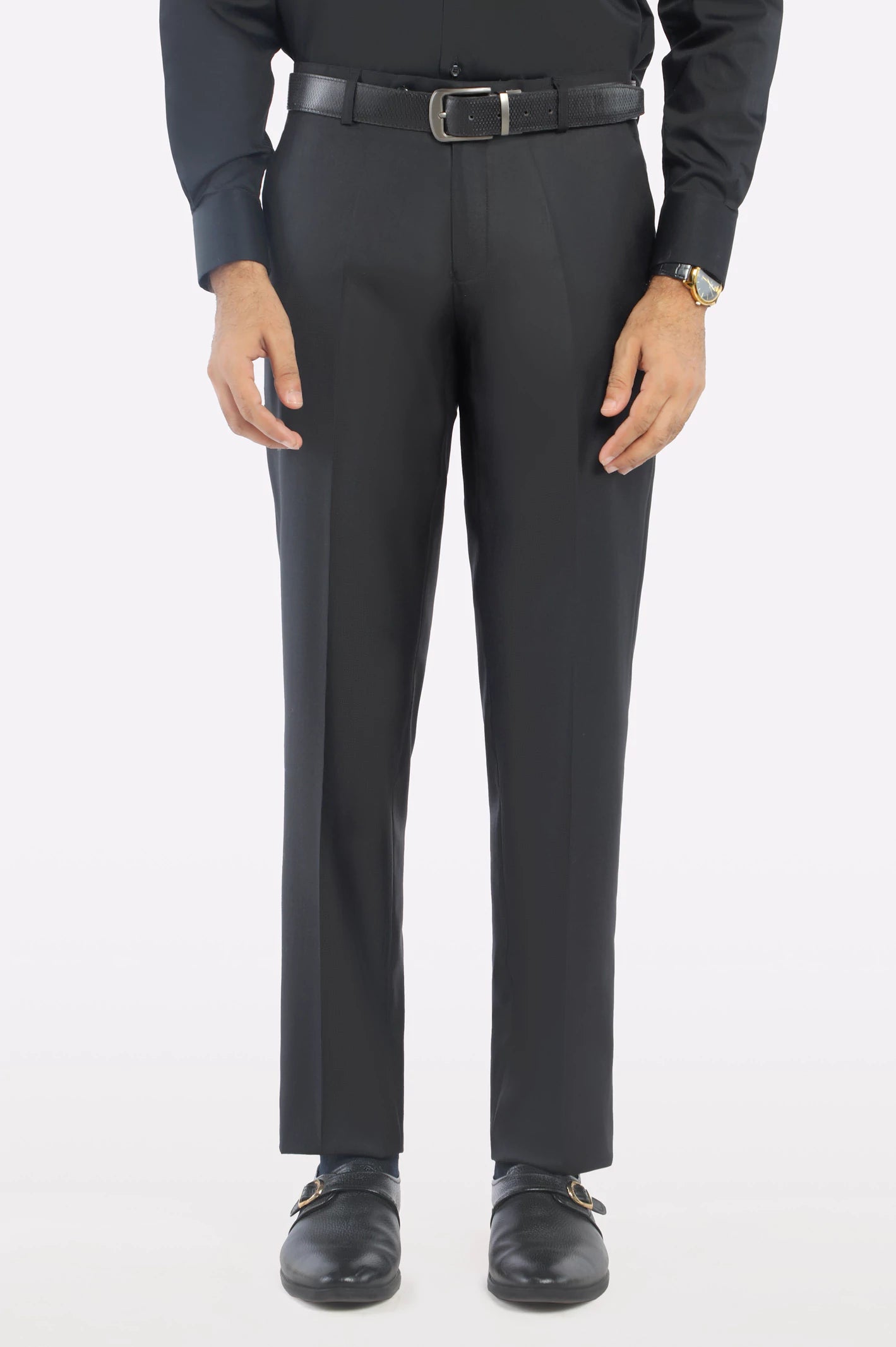 women's flutter-sleeved dressesBlack Smart Fit Formal Trouser