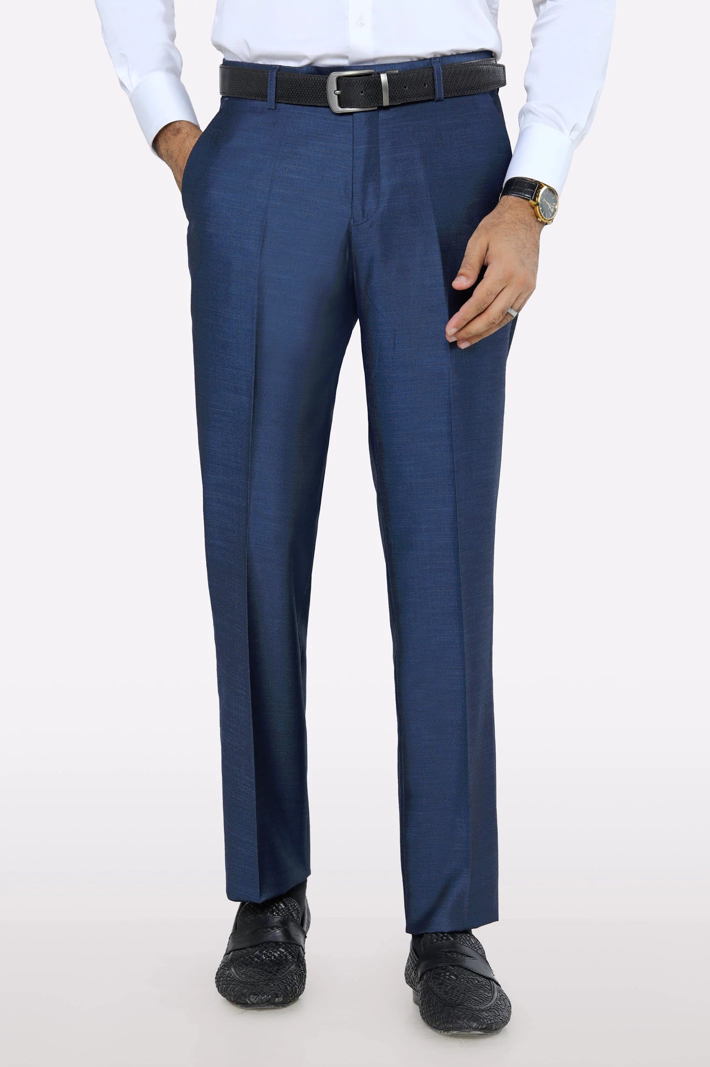 women's made-to-order dressesRoyal Blue Regular Fit Formal Trouser