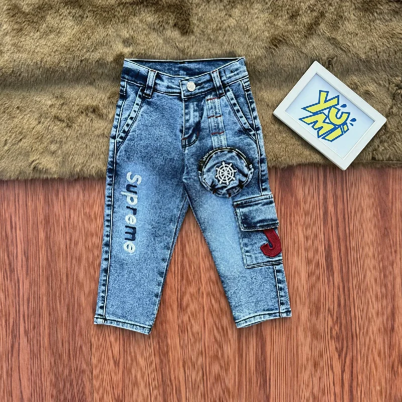 Best Fitting Men's JeansBoys' Blue Extra Pocket Cargo Jeans