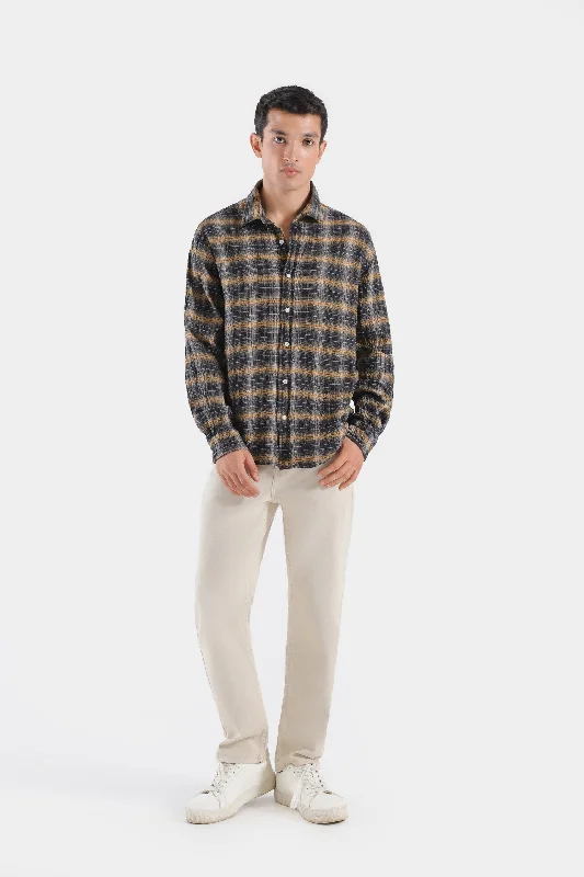 Men's Machine-Washable Shirts for ConvenienceSeersucker Checkered Shirt
