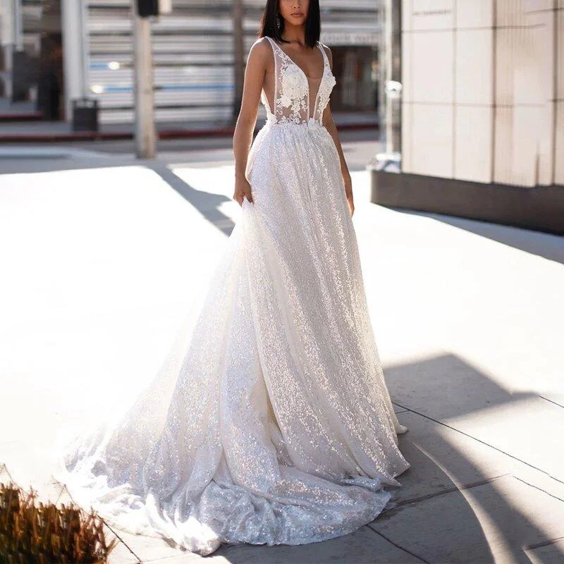 women's party dressesRoycebridal Fashion Sexy V-neck Sleeveless Banquet Wedding Dress women's party dressesRoycebridal Fashion Sexy V-neck Sleeveless Banquet Wedding Dress