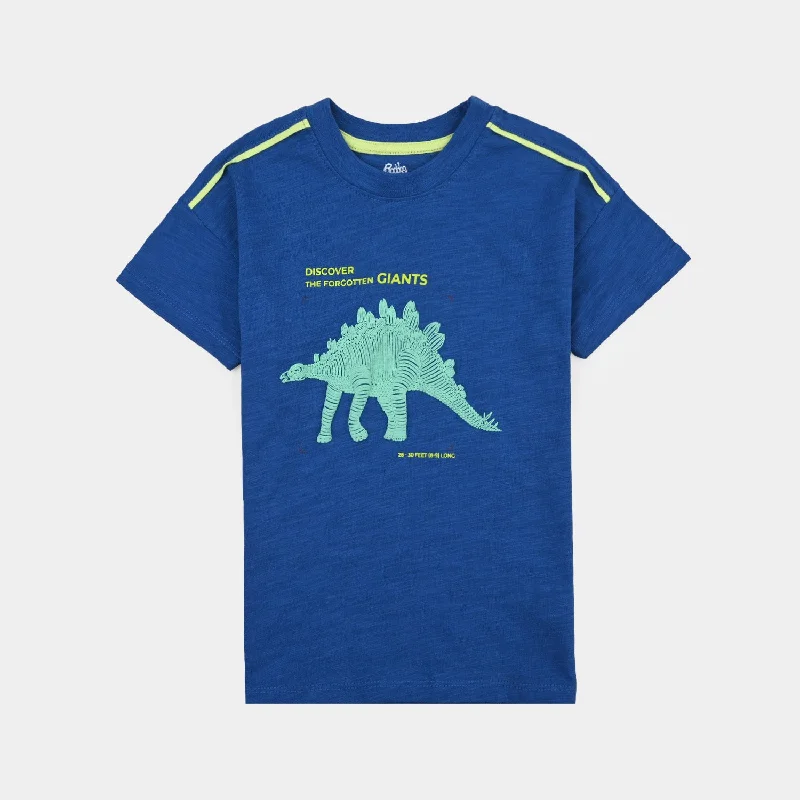 Men's Shirts with Appliqué DetailsBoys Cotton Jersey T-Shirt H/S Dinosaur-C.Blue