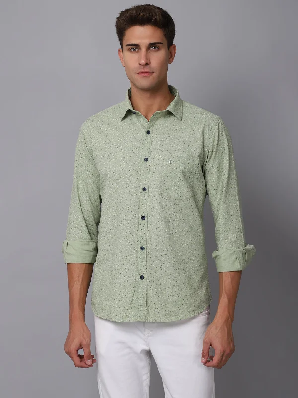 Men's Wrinkle-Free Shirts for Easy CareMen's Light Green Casual Ditsy Print Full Sleeve Shirt Men's Wrinkle-Free Shirts for Easy CareMen's Light Green Casual Ditsy Print Full Sleeve Shirt