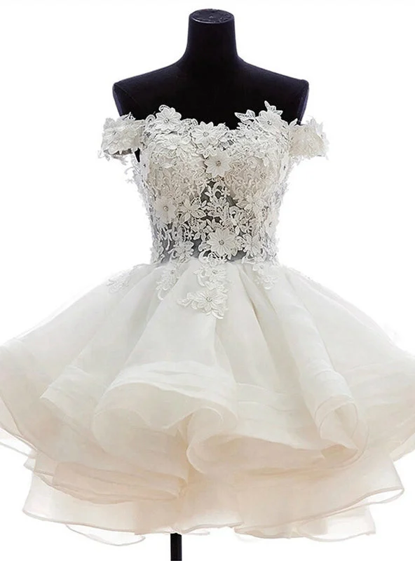 Minimalist DressSheer Beaded Grade Graduation White Short Homecoming Dress