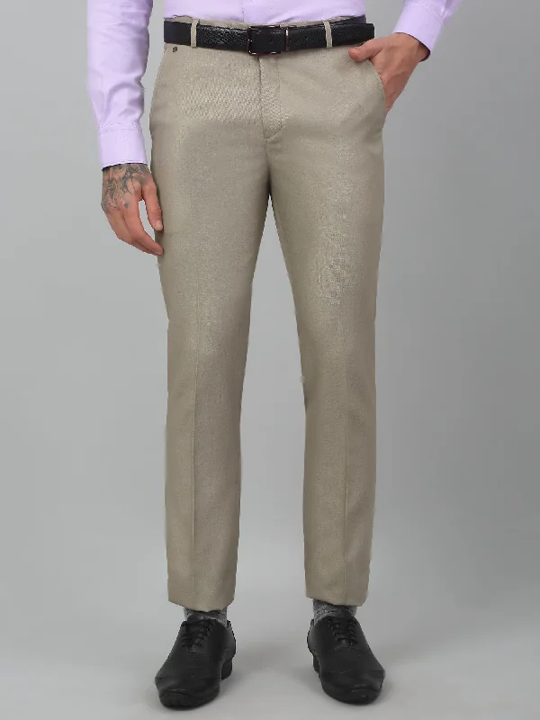 Men's Patterned Pants with Geometric DesignsMen's Formal Flat front Fawn  Trousers