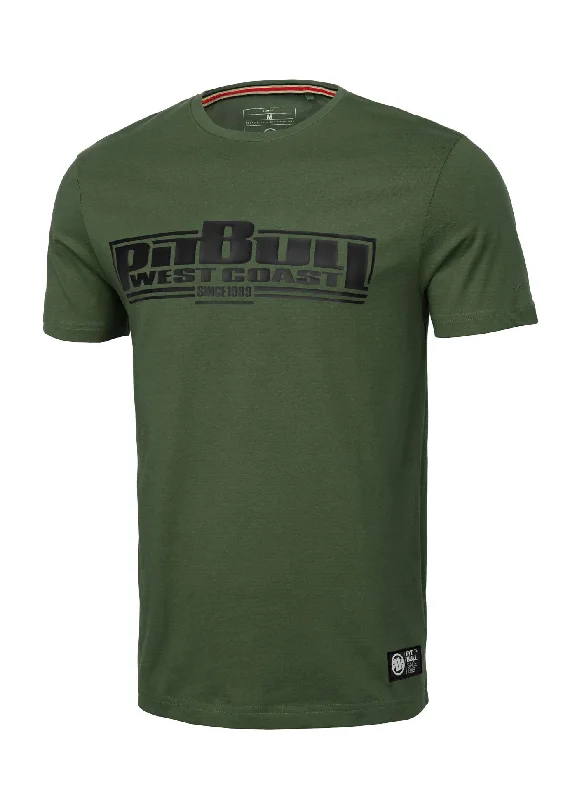 Men's Shirts with Ruffled HemlinesMen's T-Shirt Slim Fit Classic Boxing - Olive