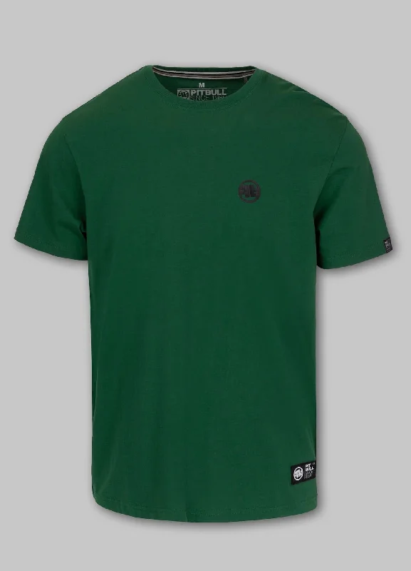 Men's Shirts with Geometric PatternsMen's T-Shirt SMALL LOGO - Leaf green
