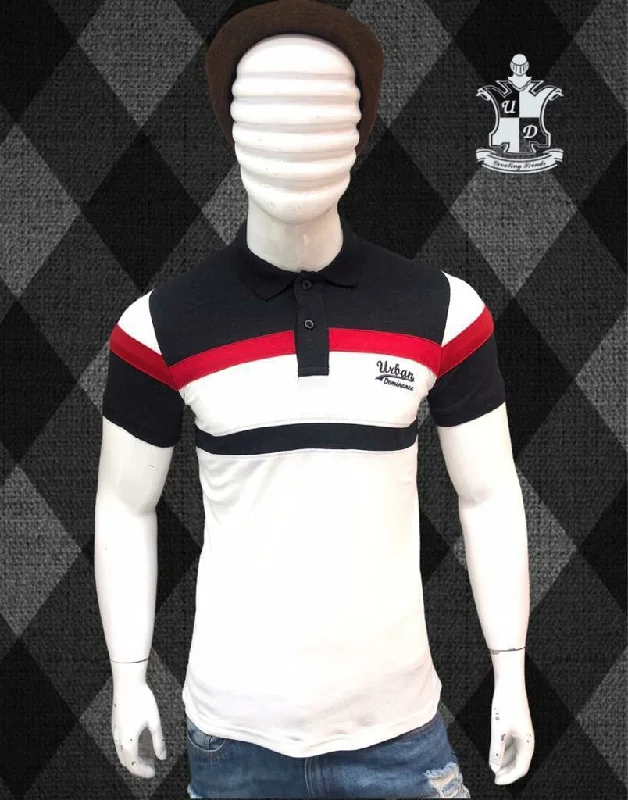 Men's Shirts with Pleated HemlinesUrban Dominance Collar Pattern T-shirt AMG003