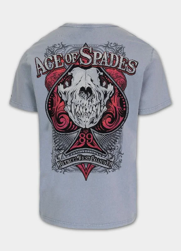 Durable Men's Work ShirtsMen's T-Shirt Denim Washed ACE OF SPADES II - Blue