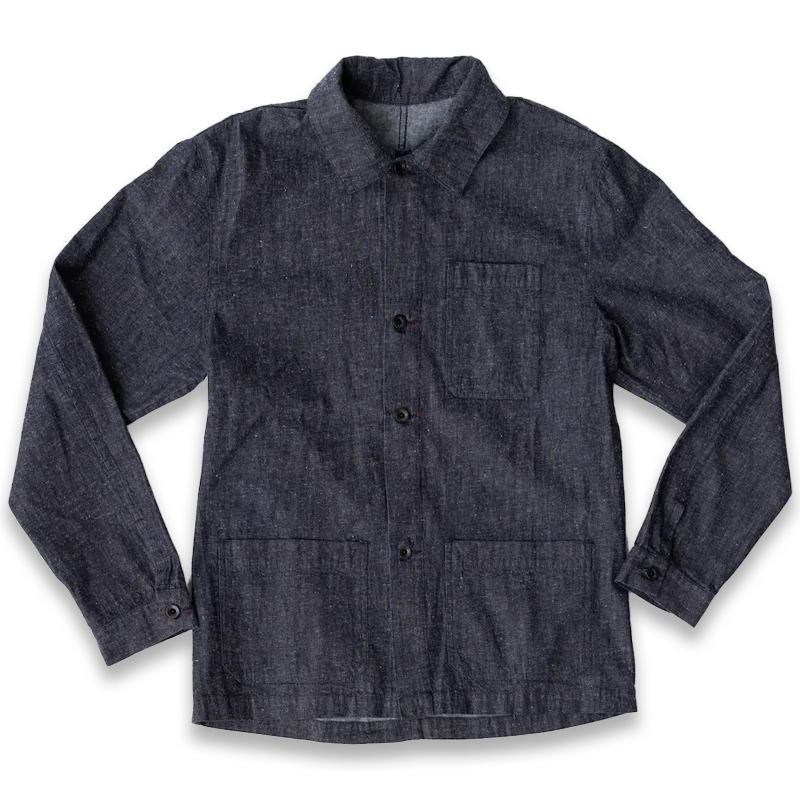 Men's Jeans with RipsPatch Pocket Chore Coat | Denim Tweed