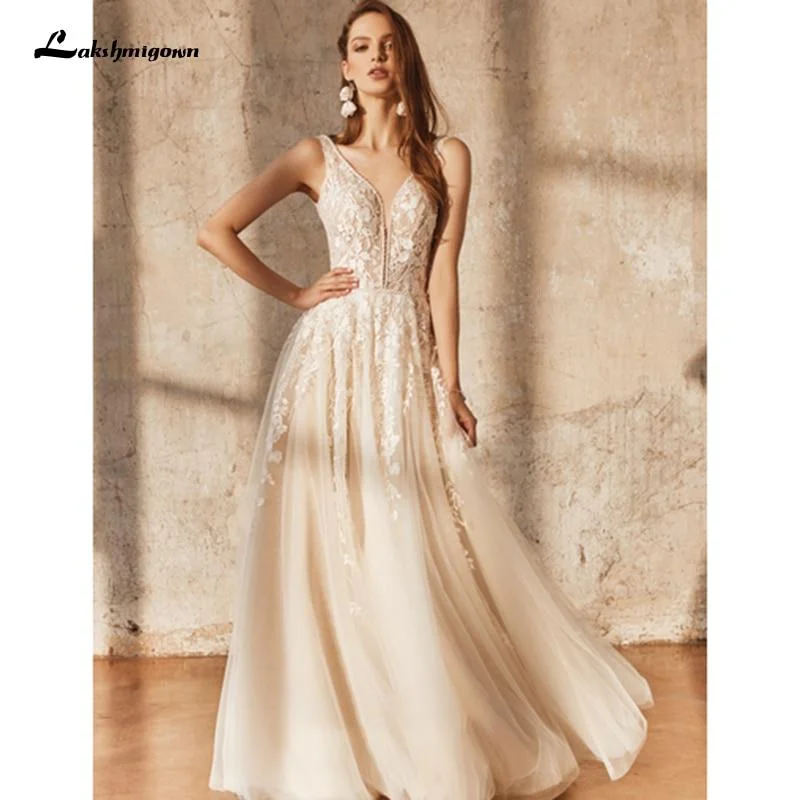 women's tall dressesLace Champagne Bridal Dress Wedding Gowns Off the Shoulder