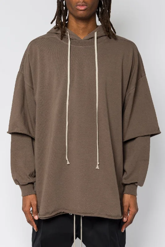 Men's Pants with Button-CuffsRick Owens DRKSHDW Tommy Hustler Hoodie in Dust SS25