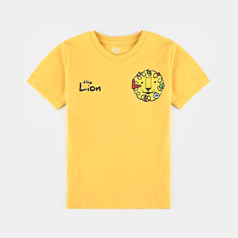 Men's Shirts with Hidden PocketsBoys Cotton Jersey T-Shirt H/S Lion