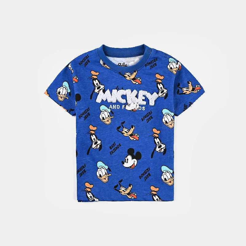 Men's Shirts with Button-Down CollarsInfant Boys Cotton Jersey T-Shirt-C.Blue