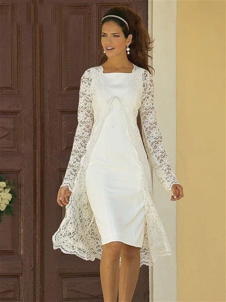 women's sheath dressesIvory Mother Of The Bride Dresses 2019 Lace Jacket Knee Short Mothers Dresses For Wedding vestidos de madrinha women's sheath dressesIvory Mother Of The Bride Dresses 2019 Lace Jacket Knee Short Mothers Dresses For Wedding vestidos de madrinha