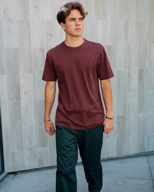 Baggy Men's JeansSolid Short Sleeve Tee - Merlot