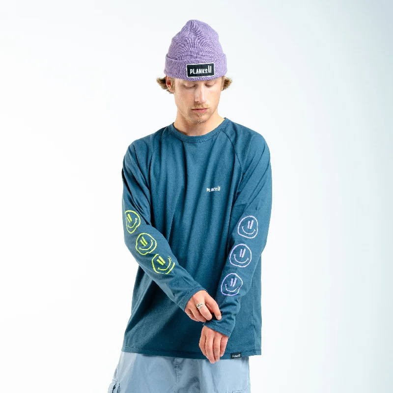 Comfortable Men's Polo ShirtsMen's Rave Face Organic Long Sleeve T-Shirt
