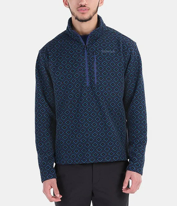 Men's Coats for Outdoor ActivitiesMen's Heavyweight Drop Line Printed 1/2-Zip Fleece