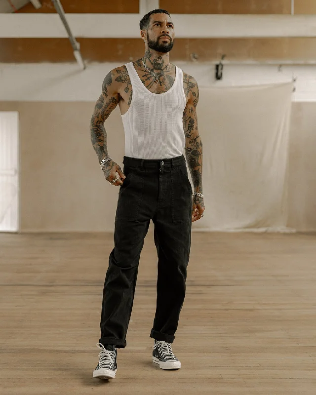 Lightweight Men's Linen Pants304 Service Fatigue Pants - Black