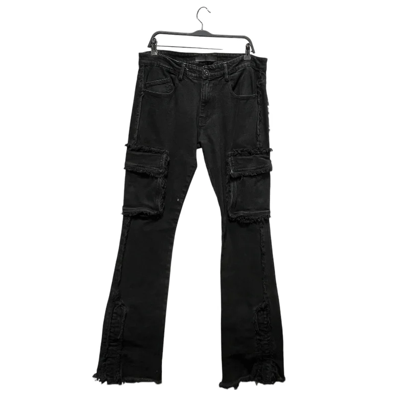 Wide-Leg Men's JeansKDNK/Bootcut Pants/34/Denim/BLK/CARGO POCKETS