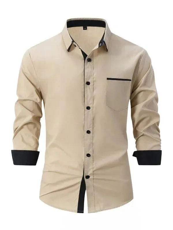 Men's Performance Fabric Shirts for All-Day ComfortMen's Plain Casual Shirt