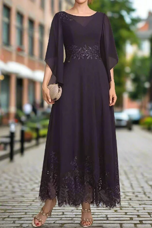 women's sheath dressesA-Line Scoop Neck Ankle Length Mother of The Bride Dresses