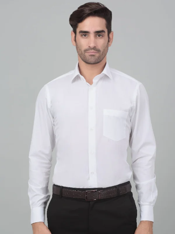 Men's Henley T-Shirts for a Casual TwistMen's White Formal Plain Full Sleeve Shirt