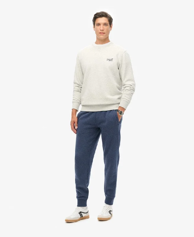 Men's Button-Fly Pants for a Traditional TouchEssential Logo Jogger | Heritage Navy Marle Men's Button-Fly Pants for a Traditional TouchEssential Logo Jogger | Heritage Navy Marle