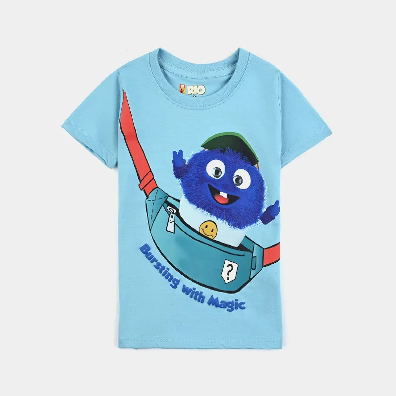 Men's Shirts with Roll-Up SleevesBP RIO MEET THE OBOS Boys Cotton Jersey T-Shirt H/S LOPO-SKY BLUE Men's Shirts with Roll-Up SleevesBP RIO MEET THE OBOS Boys Cotton Jersey T-Shirt H/S LOPO-SKY BLUE