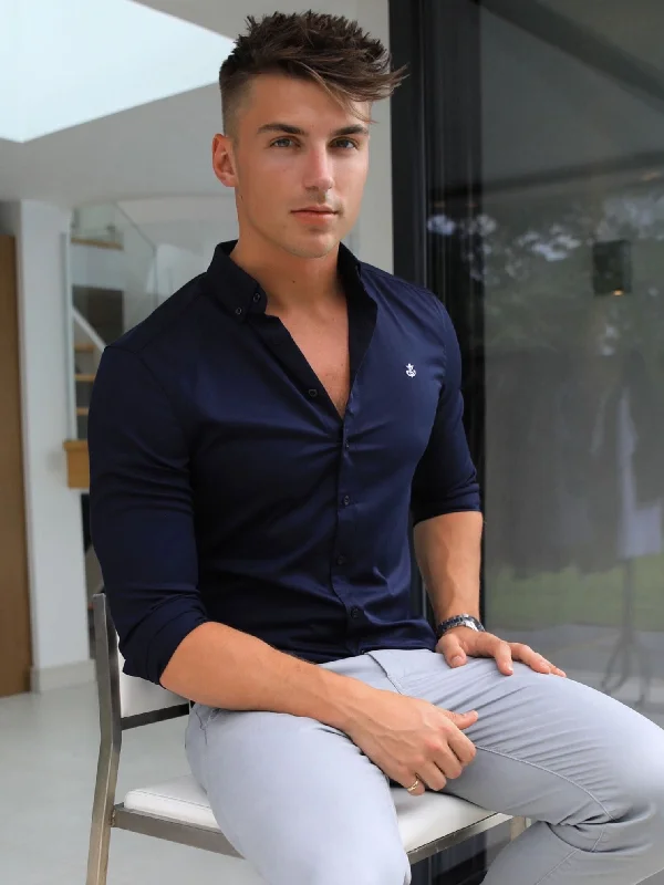 Comfortable Men's Flannel ShirtsWorcester Long Sleeve Shirt - Navy