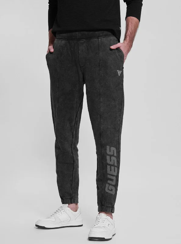 Men's Casual Pants for Everyday WearBlack Arnt Active Logo Trackpants
