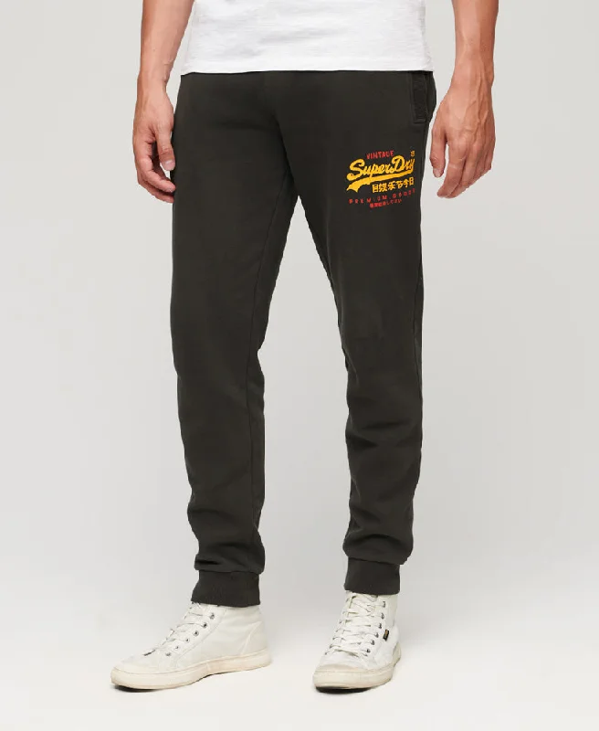 Lightweight Men's Linen PantsClassic Vintage Logo Heritage Joggers | Washed Black