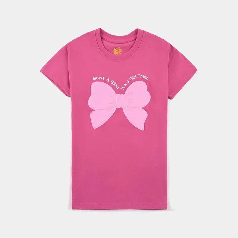 Men's Shirts with Plaid PatternsGirls Cotton jersey T-Shirt H/S Lovely-Fuchsia