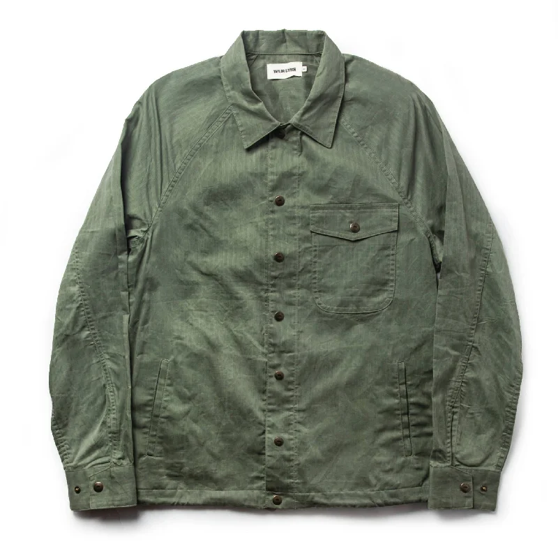 Men's Coats with Tactical FeaturesThe Lombardi Jacket in Olive Dry Wax
