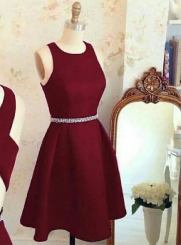 Bow-Tie DressHomecoming Dresses Burgundy Party Dress Short
