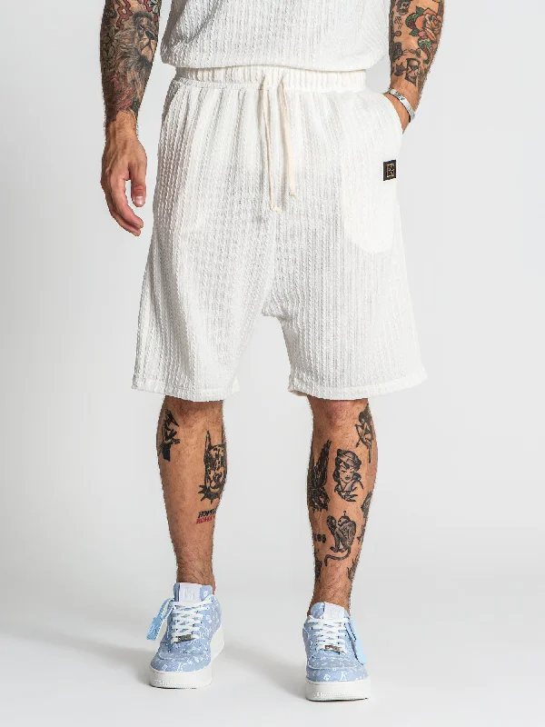 Men's Bootcut Jeans for a Flattering ShapeWhite Waffle Loose Shorts