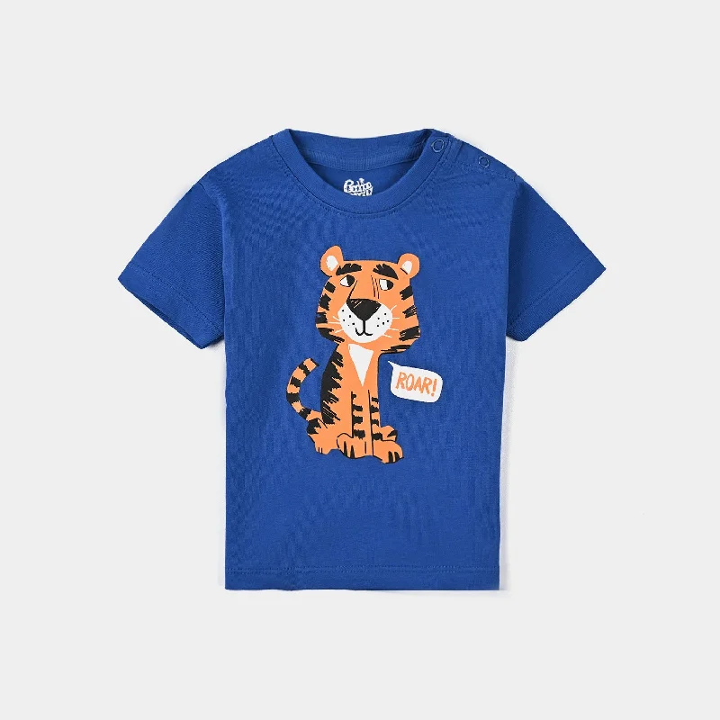 Lightweight Men's Linen ShirtsInfant Boys Cotton Jersey T-Shirt Tiger-C.Blue