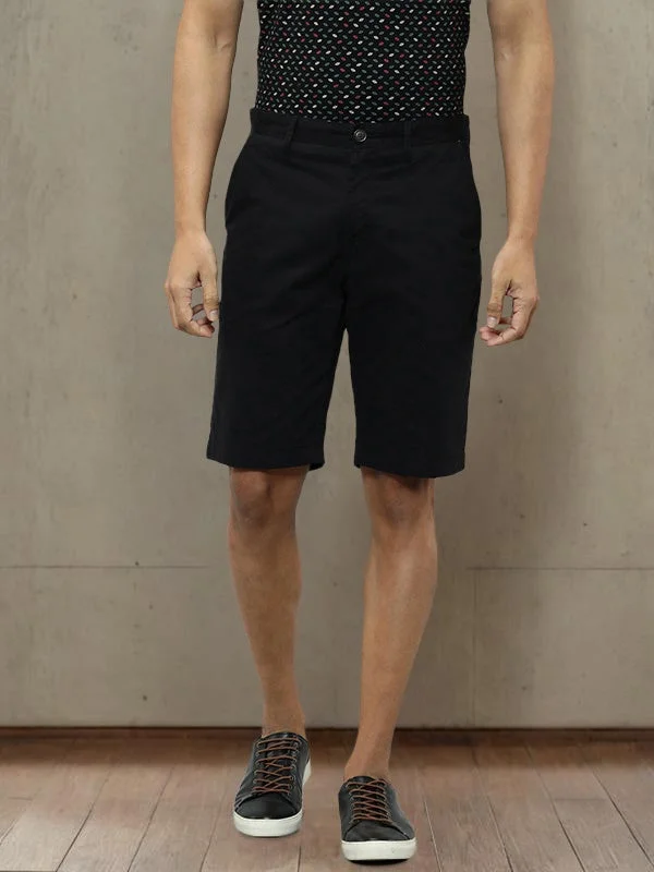 Men's Pants with Contrast Fabric PanelsMen Solid Cotton Shorts