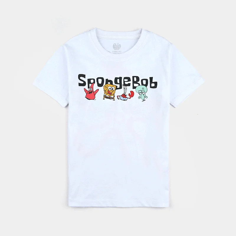Men's Shirts with Full PlacketsBoys Cotton Jersey T-Shirt H/S Sponge Bob