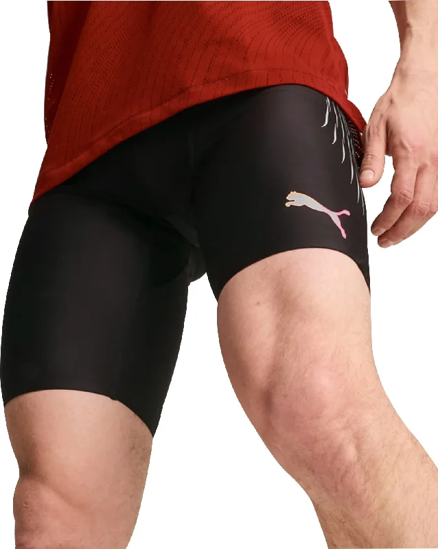 Men's Pants with Stain-Resistant TreatmentPuma Run Elite Mens Short Running Tights - Black