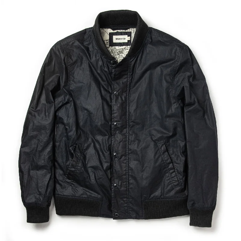 Men's Coats with Fur TrimThe Bomber Jacket in Waxed Navy